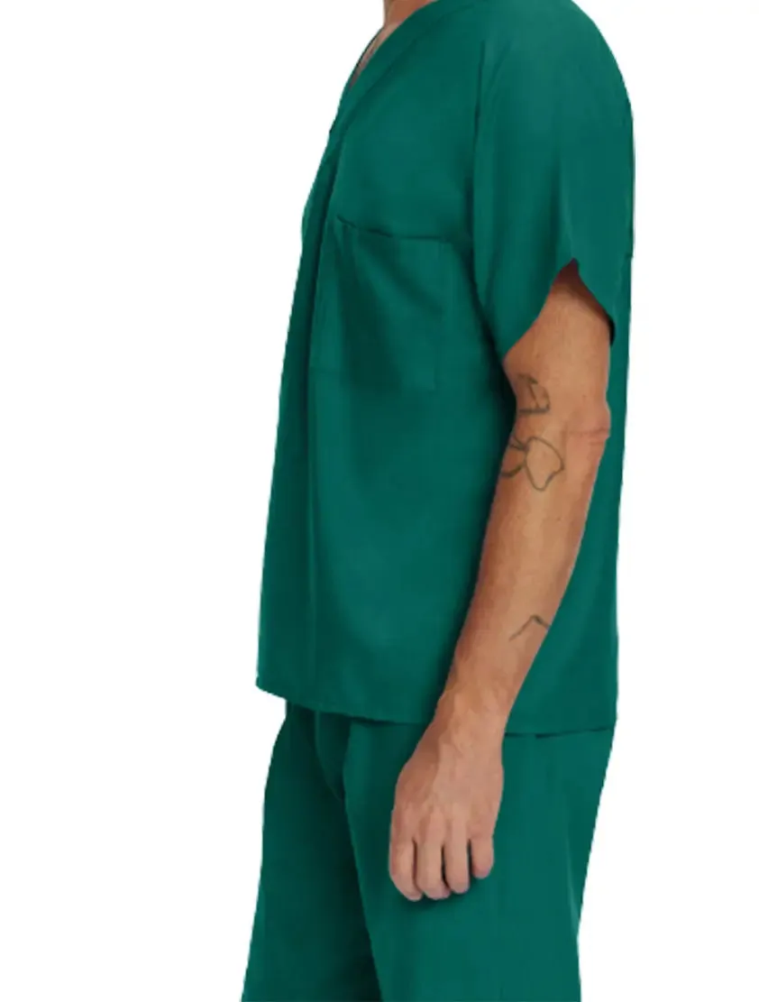 Landau Essentials Unisex 1-Pocket V-Neck Scrub Top - Tall Sizes