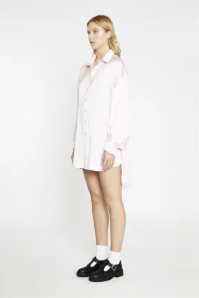 Light Pink Sateen Shirt Hi-Lo-Dress