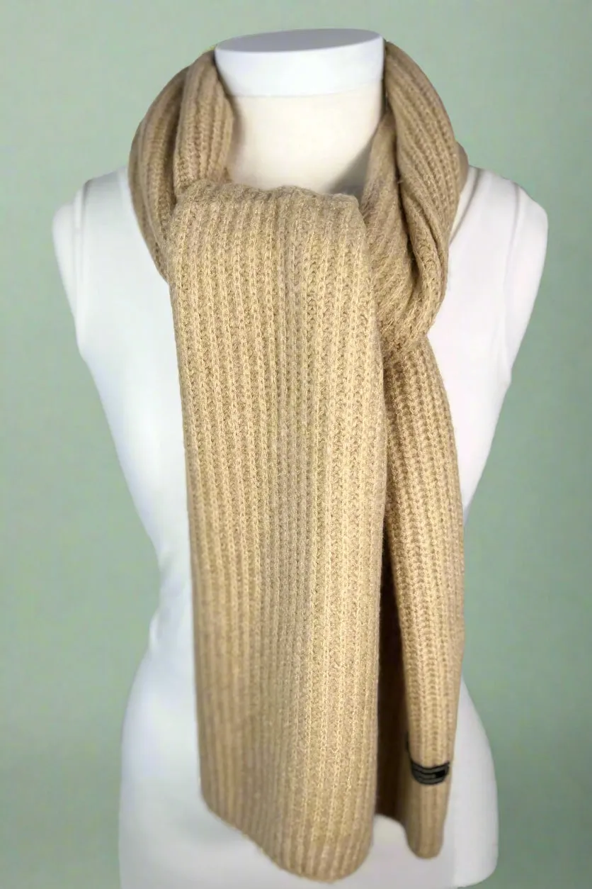 Long Knit Scarf Beige