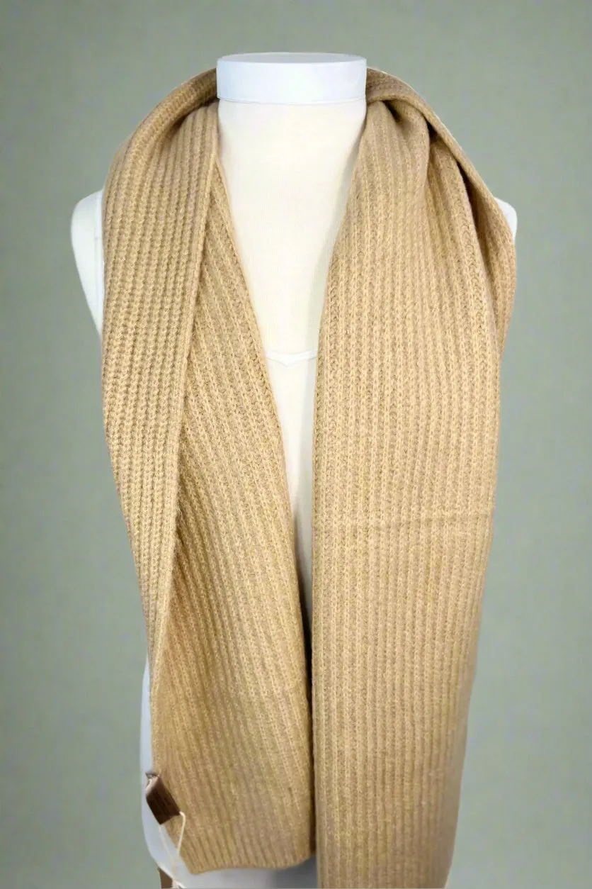 Long Knit Scarf Beige