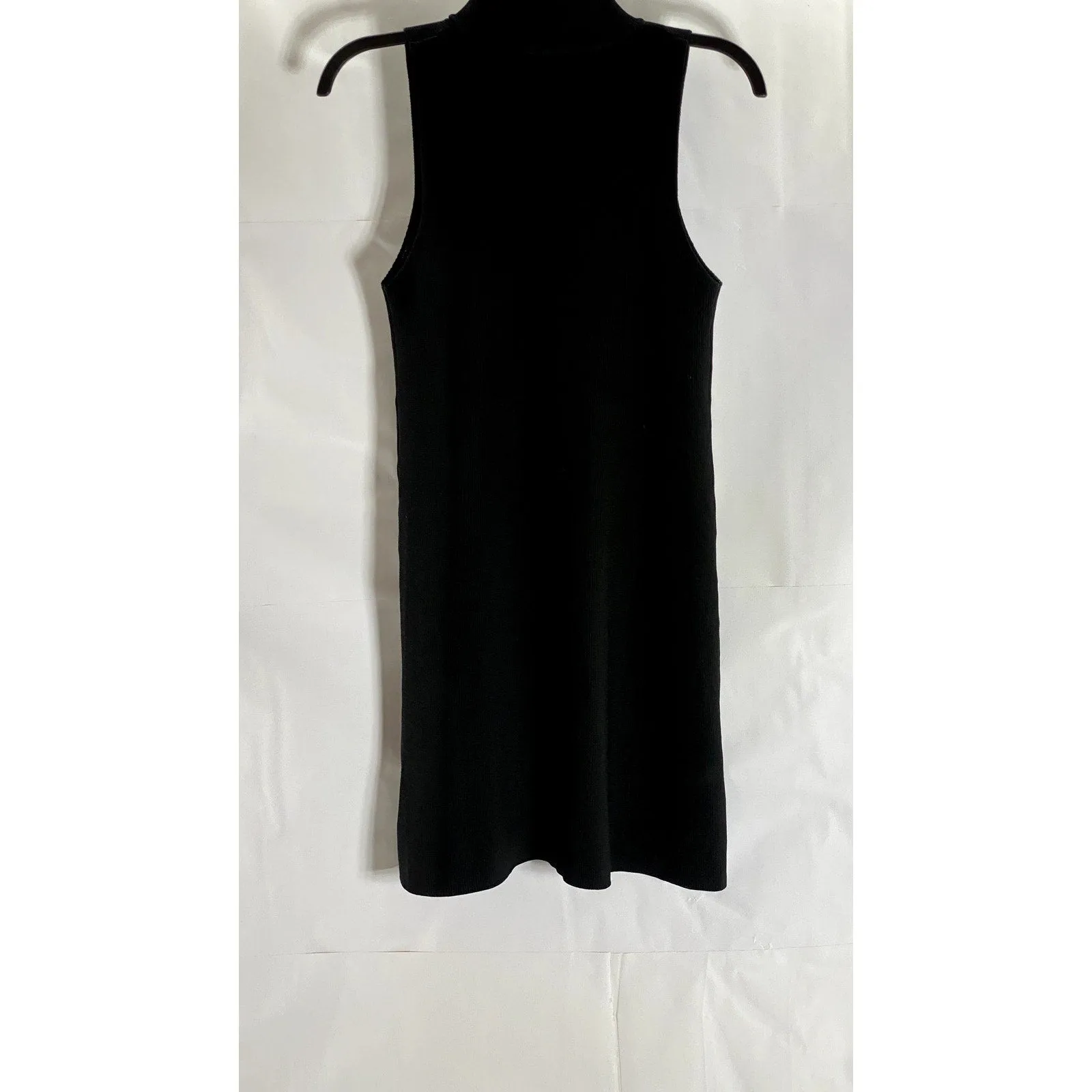 MANGO Women's Black Knit Mock-Neck Sleeveless Pullover Mini Dress SZ S