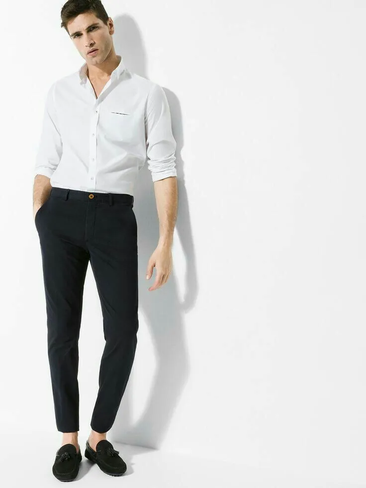 Mens Summer Spring Business Casual Pants Lightweight Dress