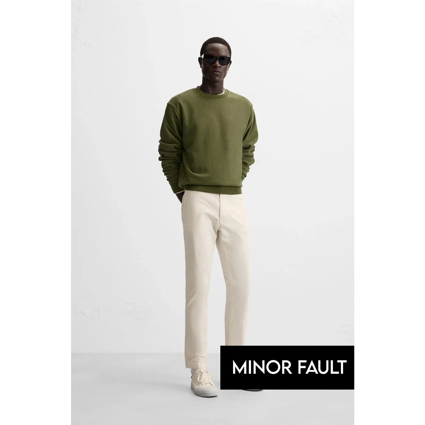 (Minor Fault) Ecru Slim Fit Chinos