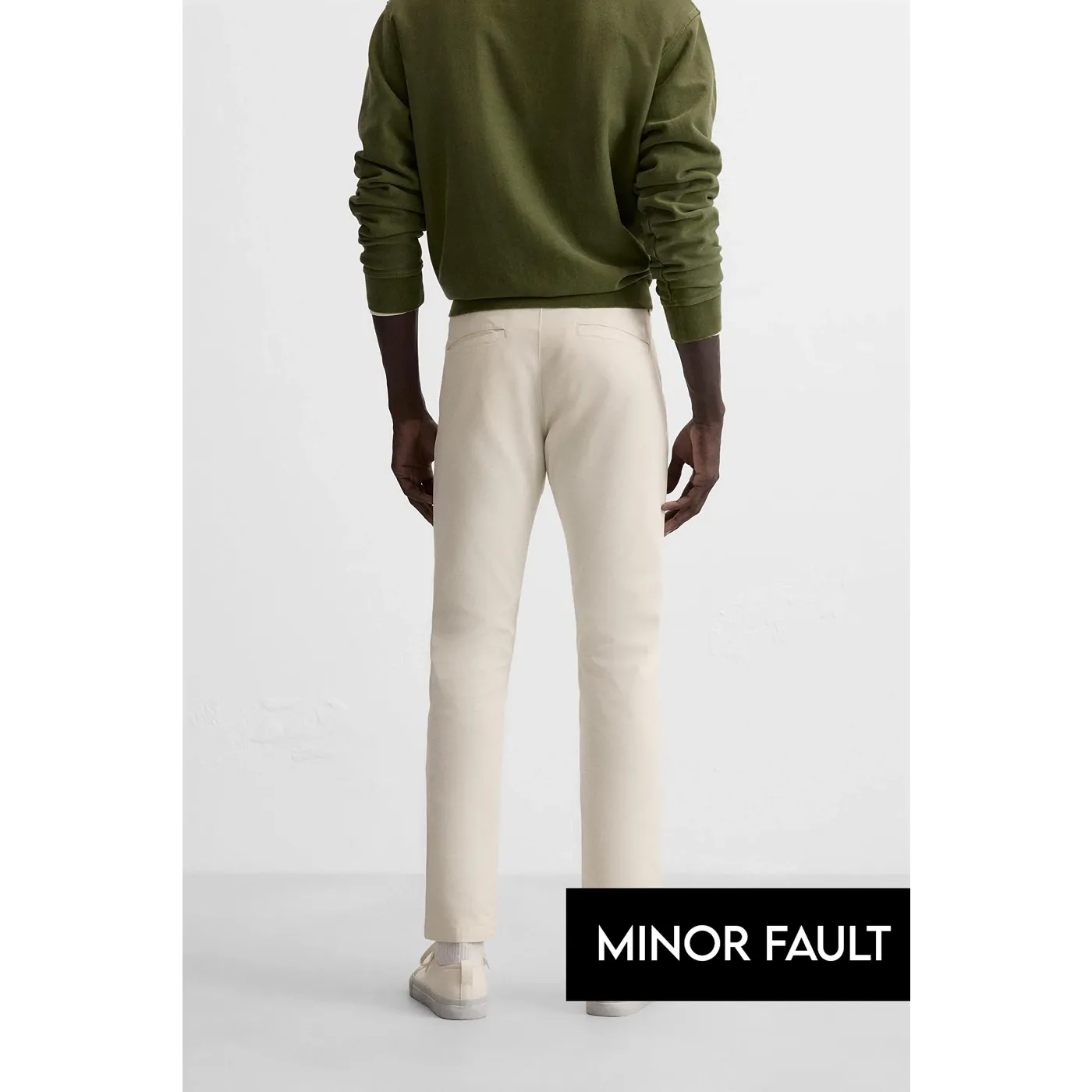 (Minor Fault) Ecru Slim Fit Chinos