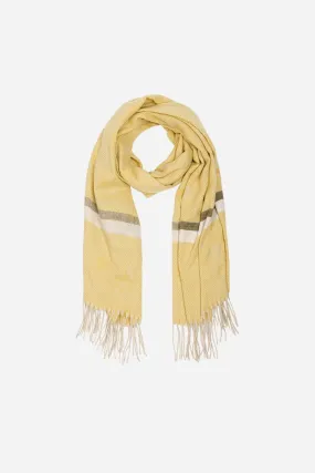 Mustard Khaki Tasselled Blanket Scarf