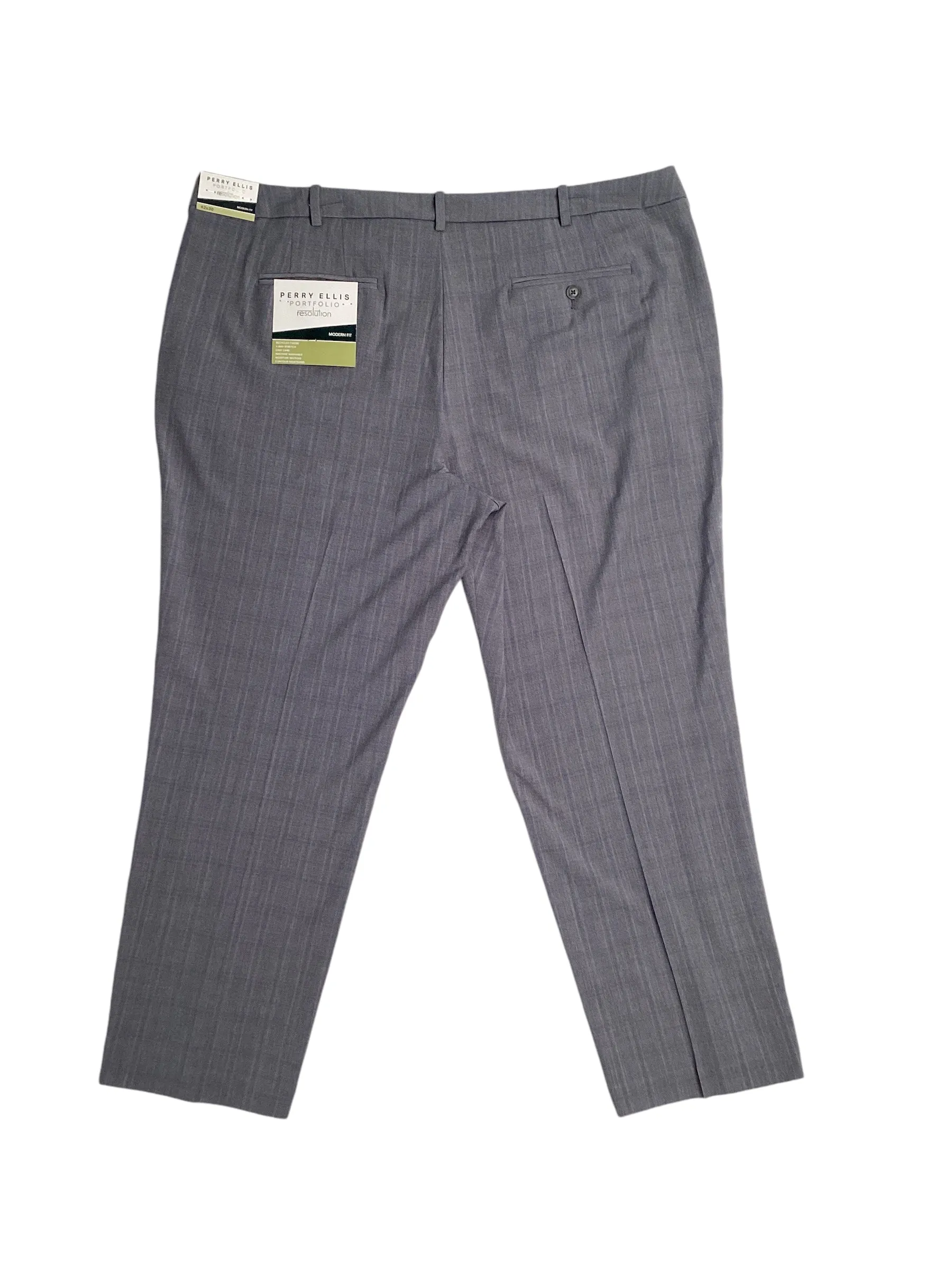 Perry Ellis Portfolio Mens Modern Fit Stretch Suit Dress Pants Grey 34 x 34