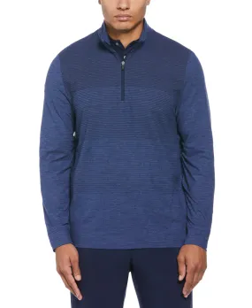 PGA Tour Men's Quarter Zip Lux Touch Ombre Golf Sweater Peacoat Blue 2XL