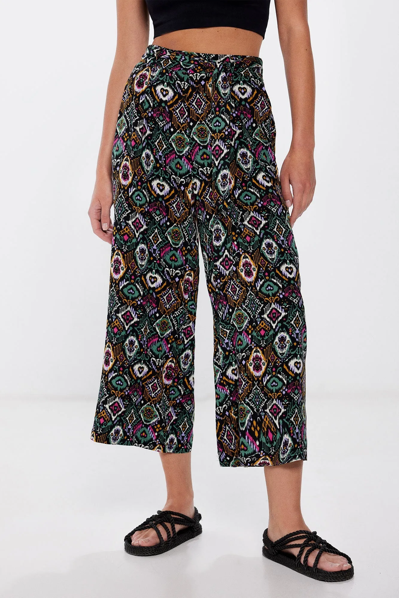 Printed flowing culottes