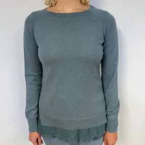 Sea Green Cashmere Crew Neck Jumper Small