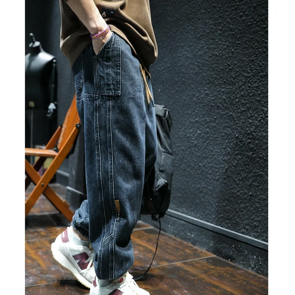 Side Stitch Loose Jeans P0036