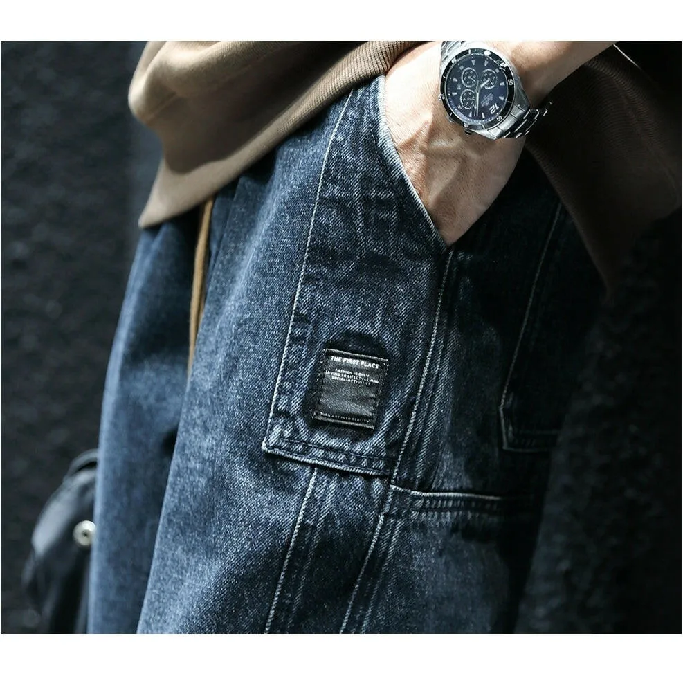 Side Stitch Loose Jeans P0036