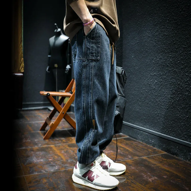 Side Stitch Loose Jeans P0036