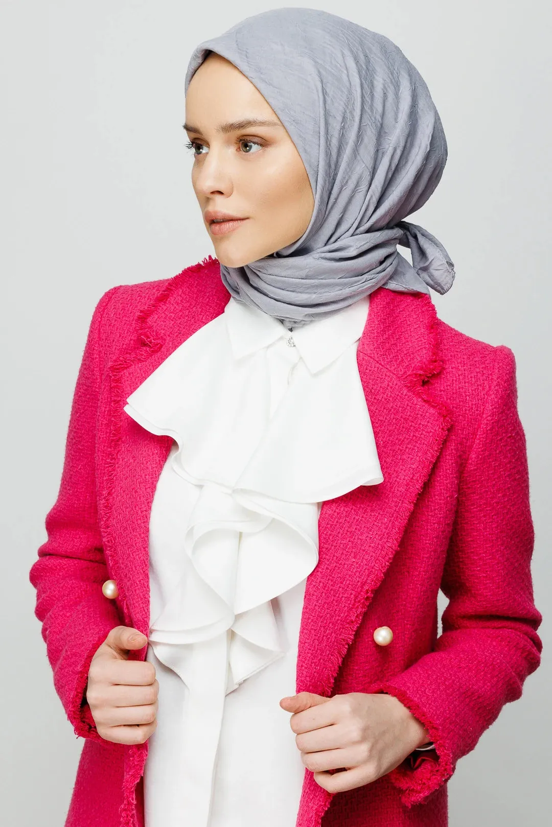 Silver Bamboo Square Scarf