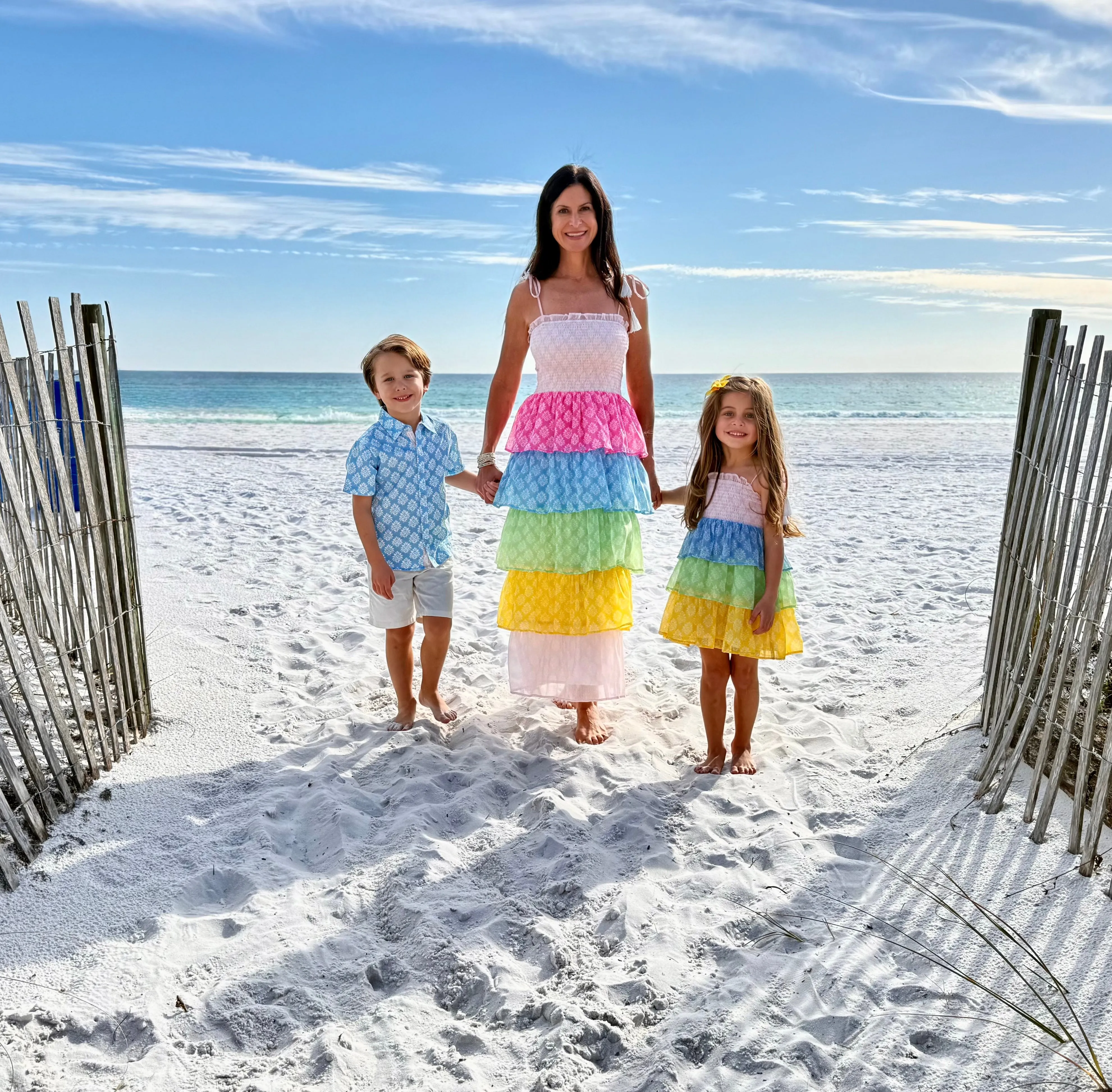 Smock Bodice Tiered Dress