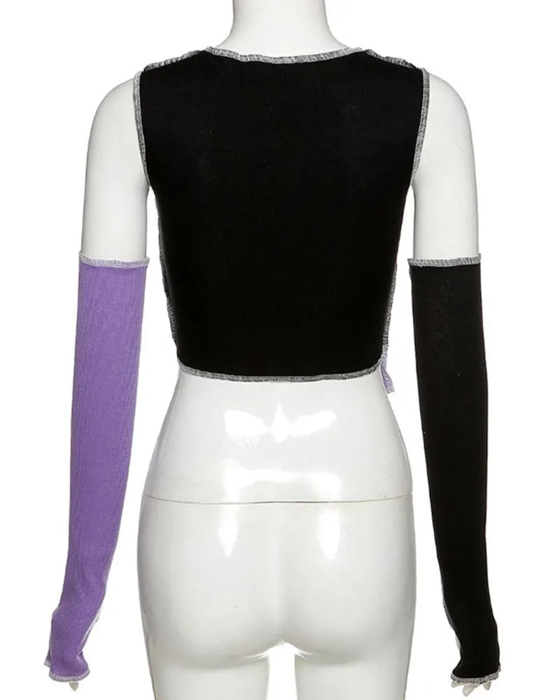 Streetwear Women Patchwork Top
