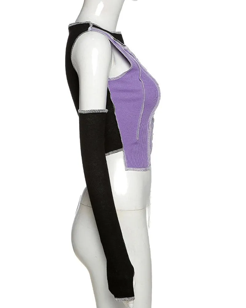 Streetwear Women Patchwork Top
