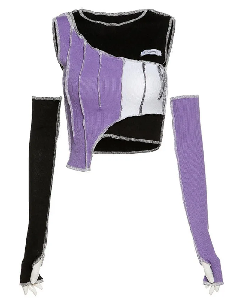Streetwear Women Patchwork Top