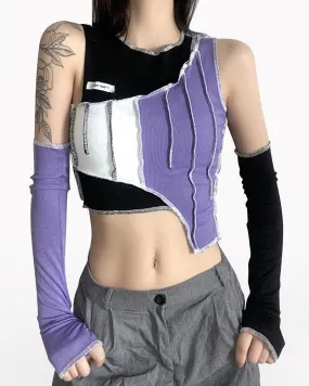 Streetwear Women Patchwork Top