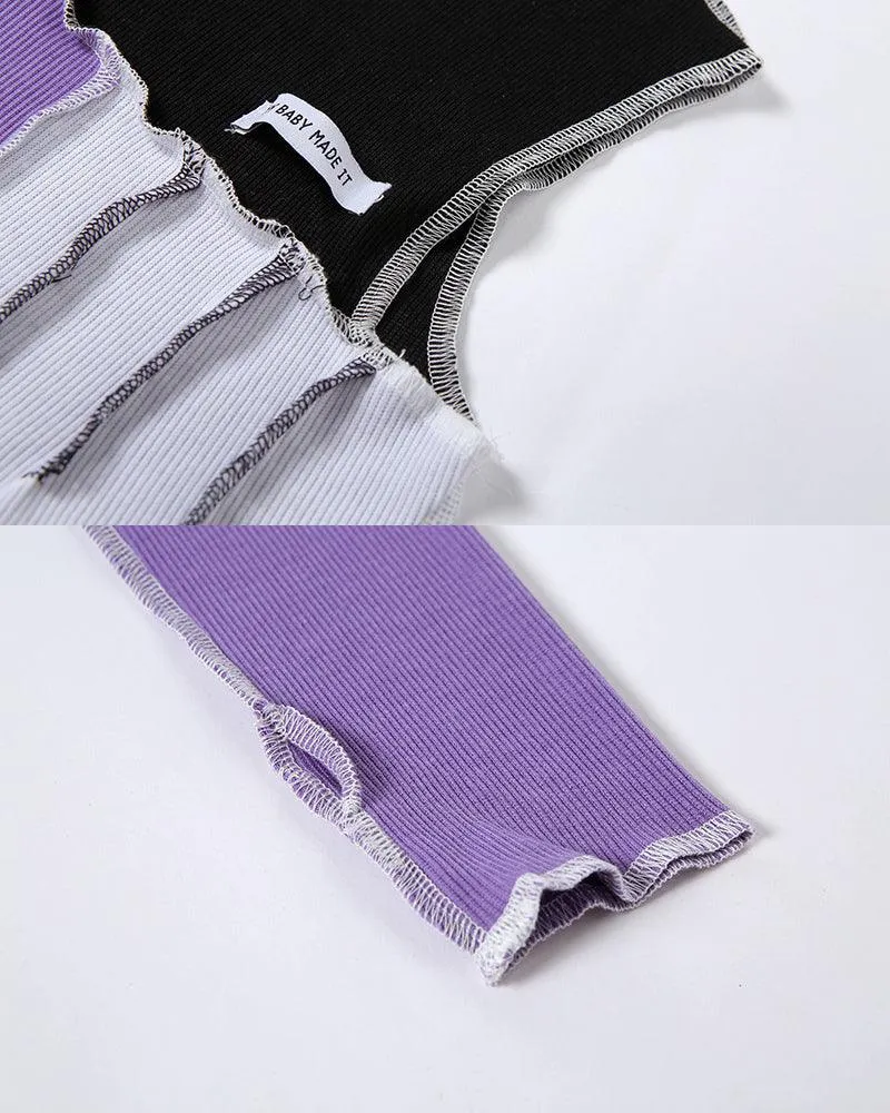 Streetwear Women Patchwork Top