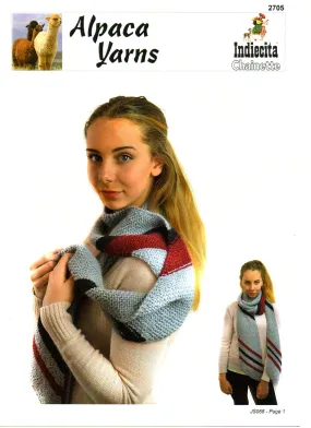Striped Angular Scarf #2705 by Alpaca Yarns