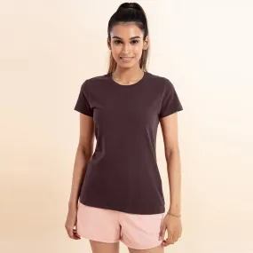 Super Comfy Cotton Stretch Classic Solid T-Shirt-NYLE216-Decadent Chocolate