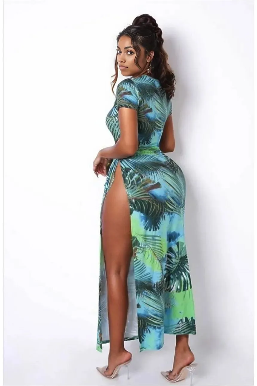 Tropicana Green Maxi Dress