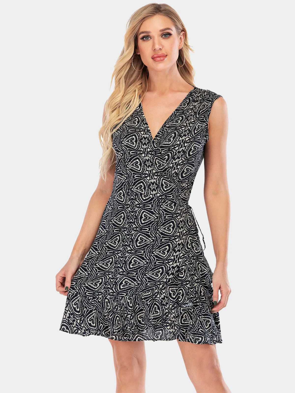 V-Neck Wrapover Knit Dress