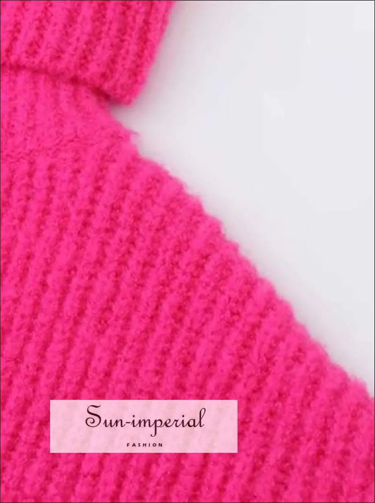 Women Wine Red Oversized Turtleneck Loose Pullovers Jumper Soft Warm Sweater