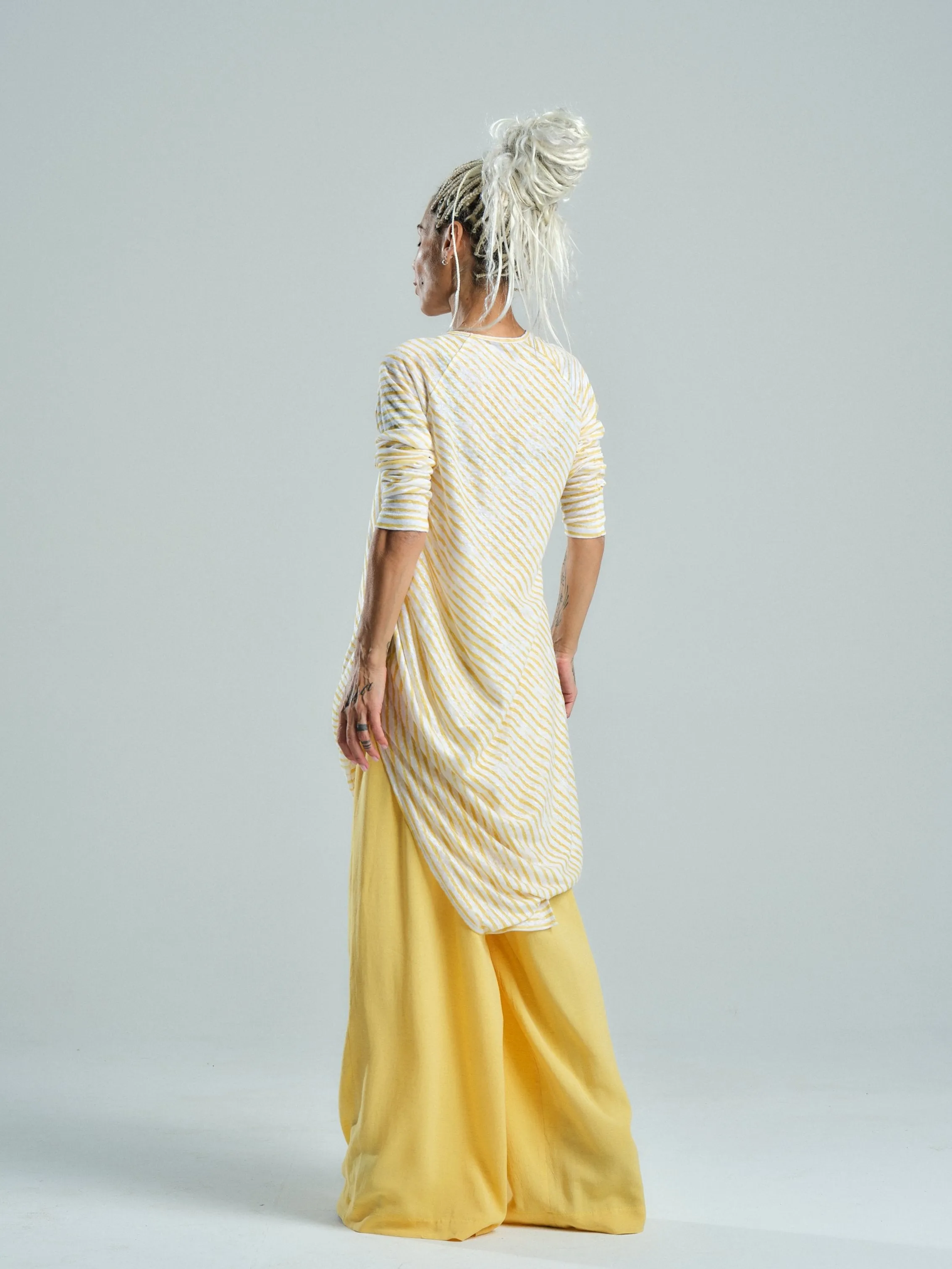 Yellow Striped Linen Tunic